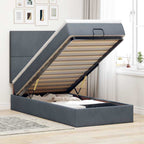 Cadre De Lit Ottoman Avec Matelas 160X200Cm Velours