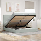 Cadre De Lit Ottoman Avec Matelas 160X200Cm Velours