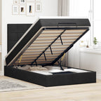 Cadre De Lit Ottoman Avec Matelas 160X200Cm Velours
