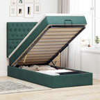 Cadre De Lit Ottoman Avec Matelas 160X200Cm Velours
