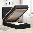 Cadre De Lit Ottoman Avec Matelas 160X200Cm Velours