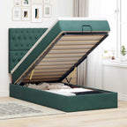 Cadre De Lit Ottoman Avec Matelas 160X200Cm Velours