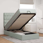 Cadre De Lit Ottoman Avec Matelas 160X200Cm Velours