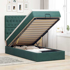 Cadre De Lit Ottoman Avec Matelas 160X200Cm Velours