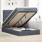 Cadre De Lit Ottoman Avec Matelas 160X200Cm Velours
