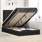 Cadre De Lit Ottoman Avec Matelas 160X200Cm Velours
