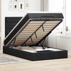 Cadre De Lit Ottoman Avec Matelas 160X200Cm Velours