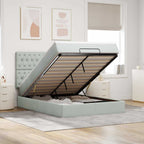 Cadre De Lit Ottoman Avec Matelas 160X200Cm Velours