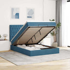 Cadre De Lit Ottoman Avec Matelas 160X200Cm Velours