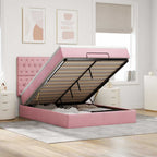 Cadre De Lit Ottoman Avec Matelas 160X200Cm Velours