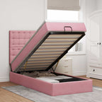 Cadre De Lit Ottoman Avec Matelas 160X200Cm Velours
