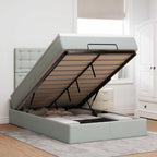 Cadre De Lit Ottoman Avec Matelas 160X200Cm Velours