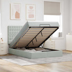 Cadre De Lit Ottoman Avec Matelas 160X200Cm Velours