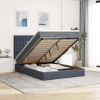 Cadre De Lit Ottoman Avec Matelas 160X200Cm Velours