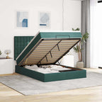 Cadre De Lit Ottoman Avec Matelas 160X200Cm Velours
