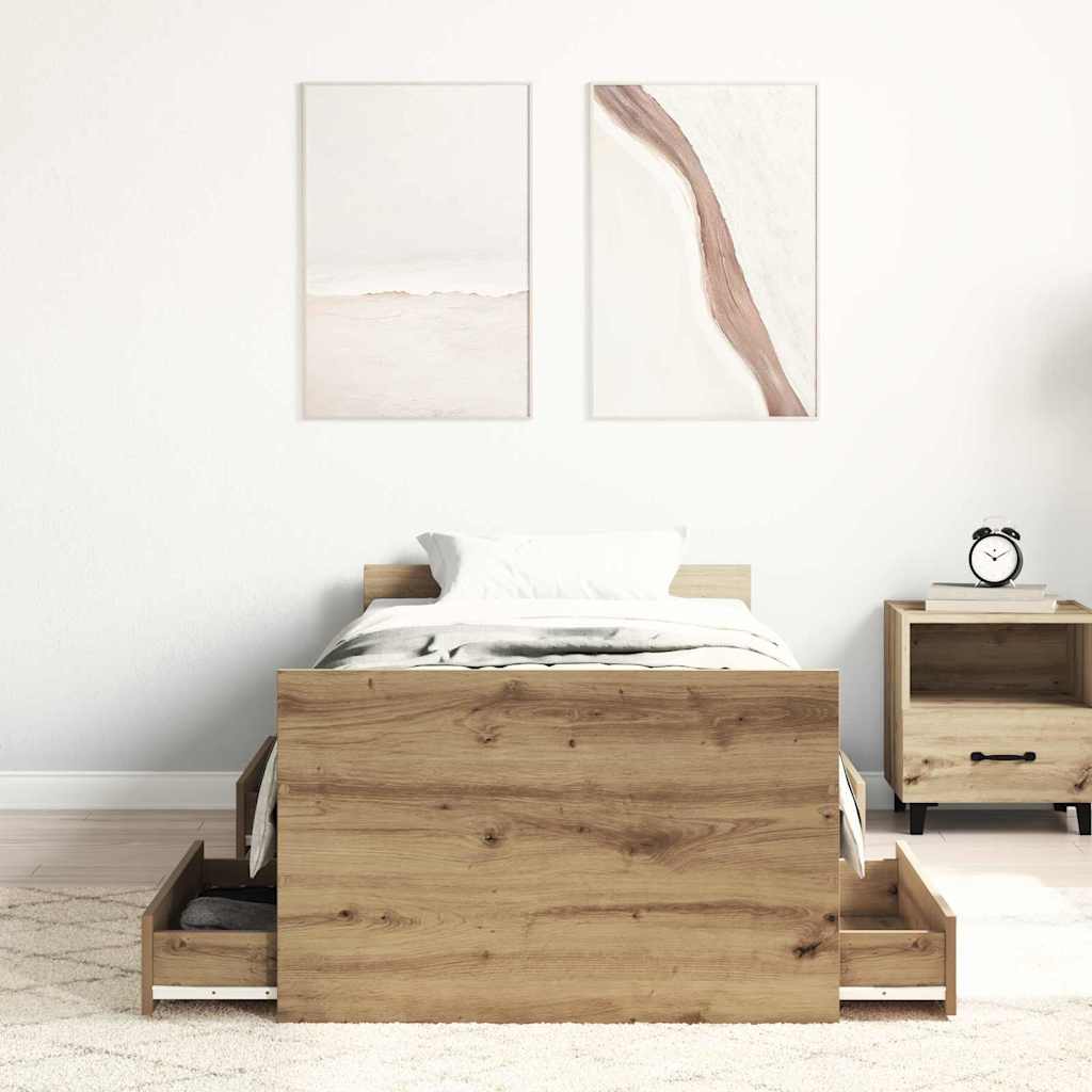 Cadre De Lit 193 X 78 X 50 Cm Bois D'ingénierie