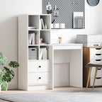 Bureau Avec Tiroir Avec Étagère 2 Pcs