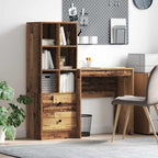 Bureau Avec Tiroir Avec Étagère 2 Pcs