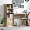 Bureau Avec Tiroir Avec Étagère 2 Pcs