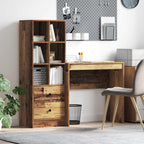 Bureau Avec Tiroir Avec Étagère 2 Pcs