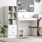 Bureau Avec Tiroir Avec Étagère 2 Pcs