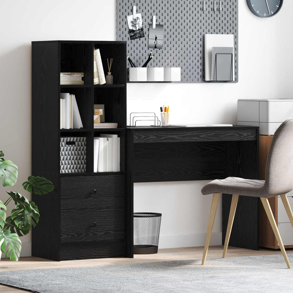 Bureau Avec Tiroir Avec Étagère 2 Pcs