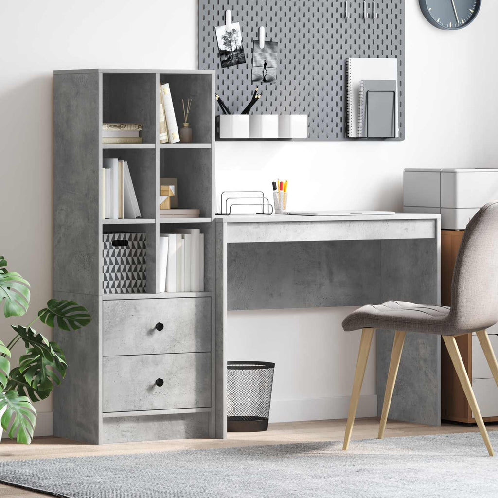 Bureau Avec Tiroir Avec Étagère 2 Pcs