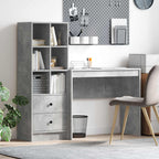 Bureau Avec Tiroir Avec Étagère 2 Pcs