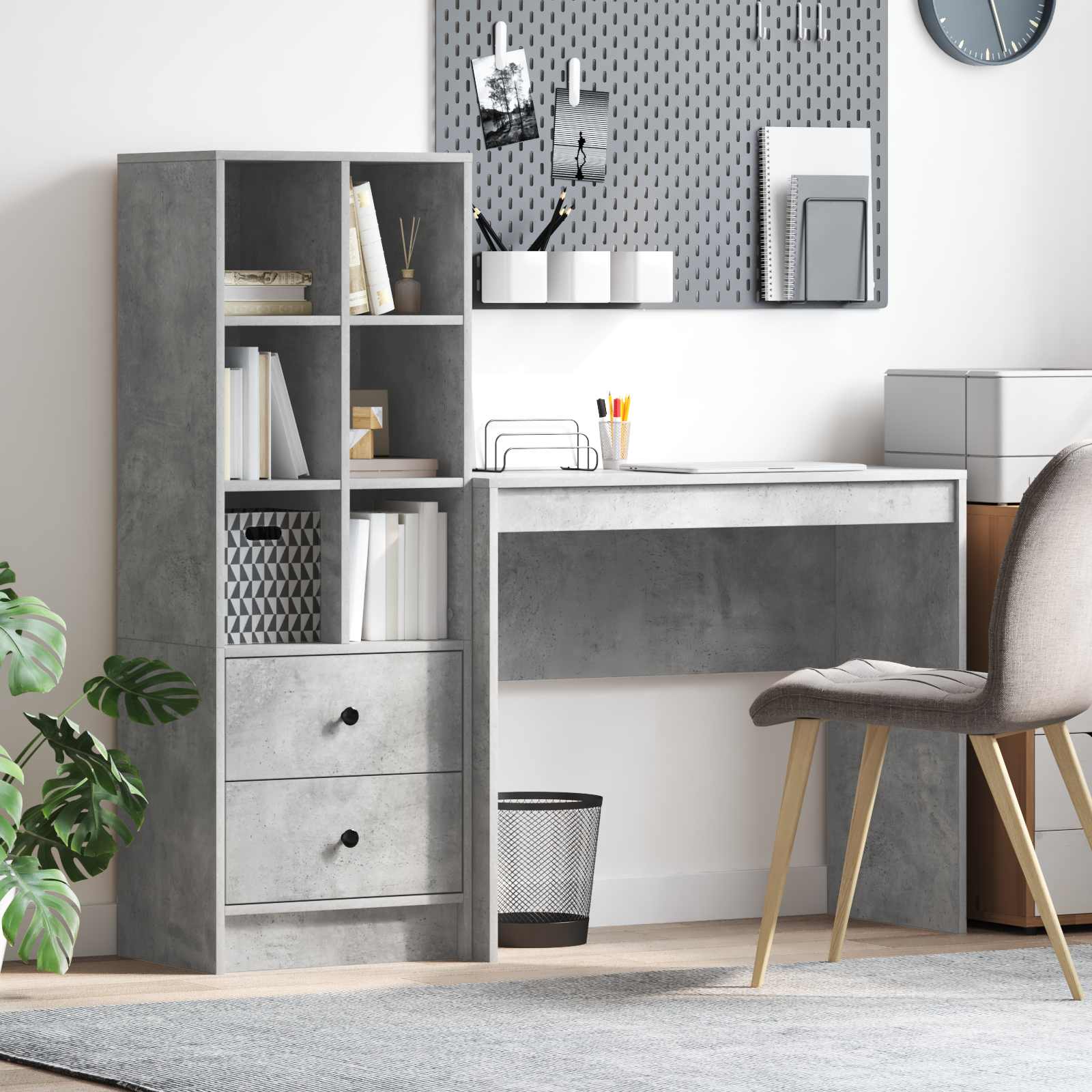 Bureau Avec Tiroir Avec Étagère 2 Pcs