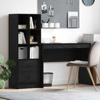 Bureau Avec Tiroir Avec Étagère 2 Pcs