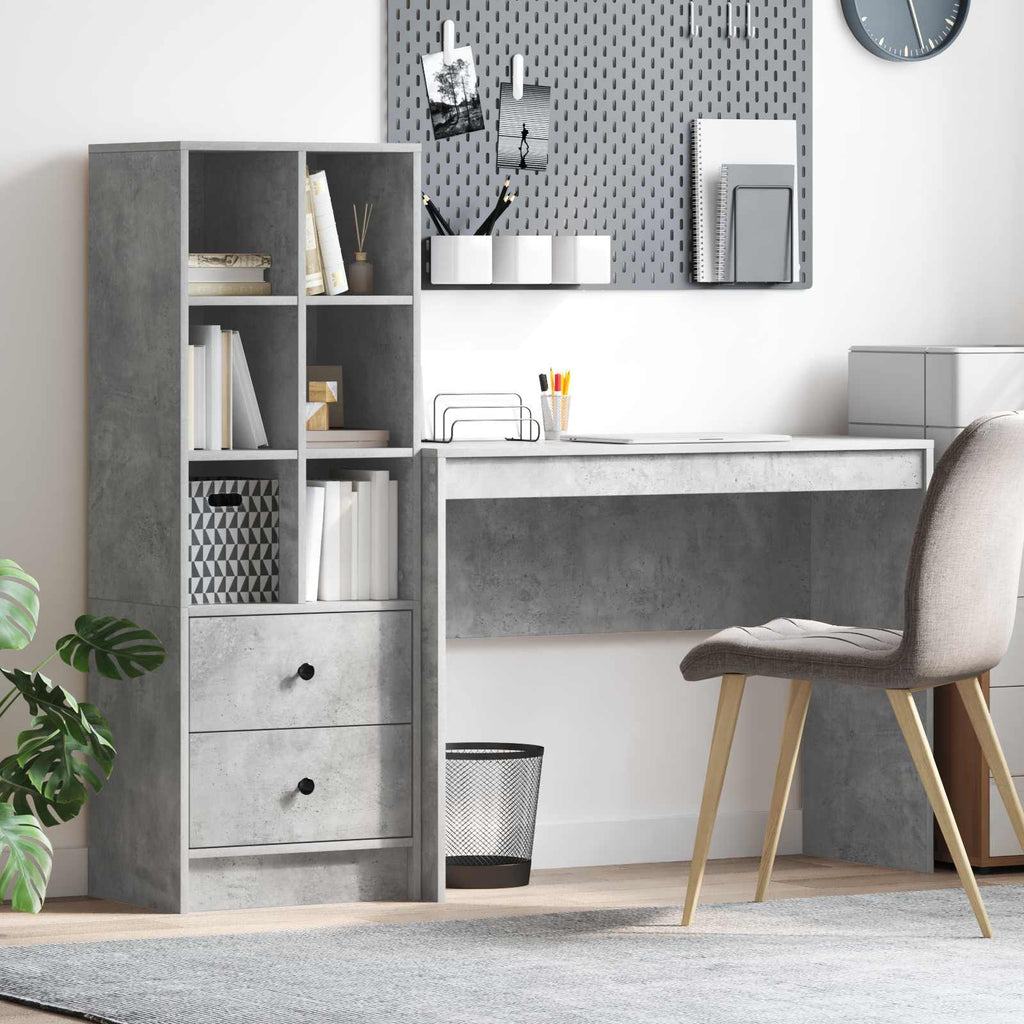 Bureau Avec Tiroir Avec Étagère 2 Pcs