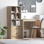Bureau Avec Tiroir Avec Étagère 2 Pcs