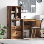 Bureau Avec Tiroir Avec Étagère 2 Pcs