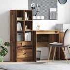 Bureau Avec Tiroir Avec Étagère 2 Pcs