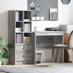 Bureau Avec Tiroir Avec Étagère 2 Pcs