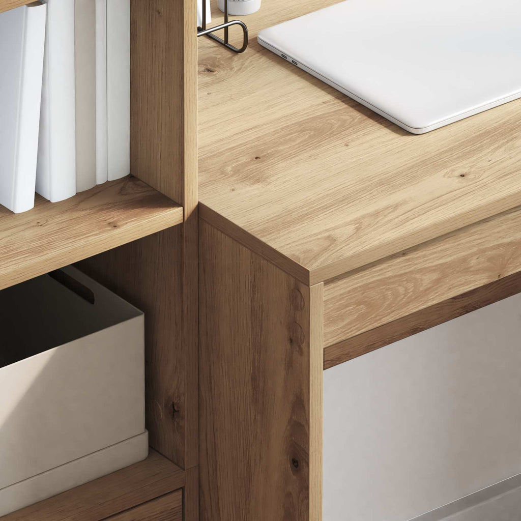 Bureau Avec Tiroir Avec Étagère 2 Pcs