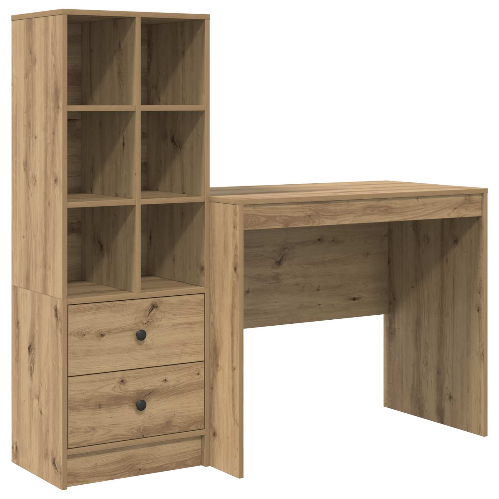 Bureau Avec Tiroir Avec Étagère 2 Pcs