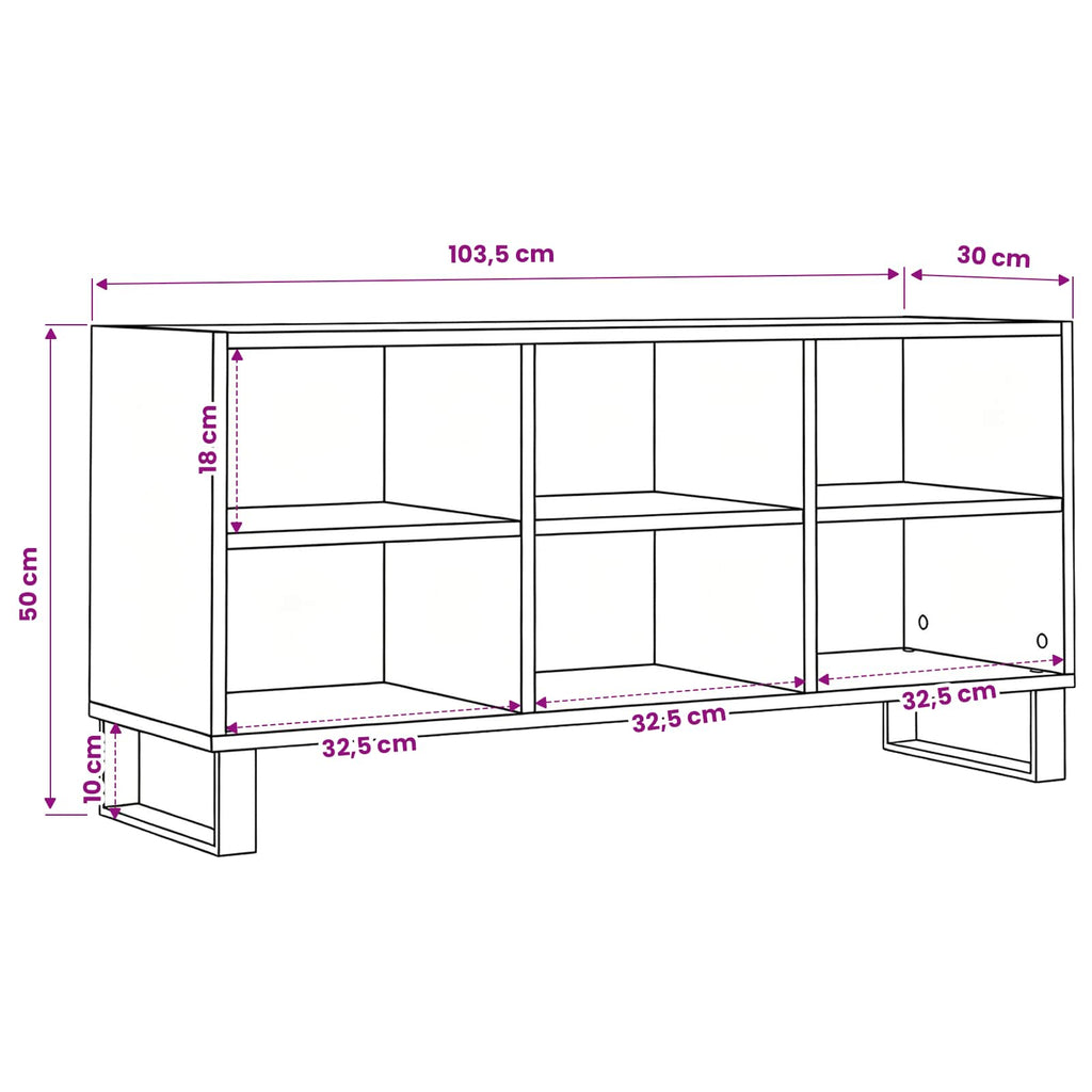Meuble Tv 103,5 X 30 X 50 Cm Bois D'ingénierie