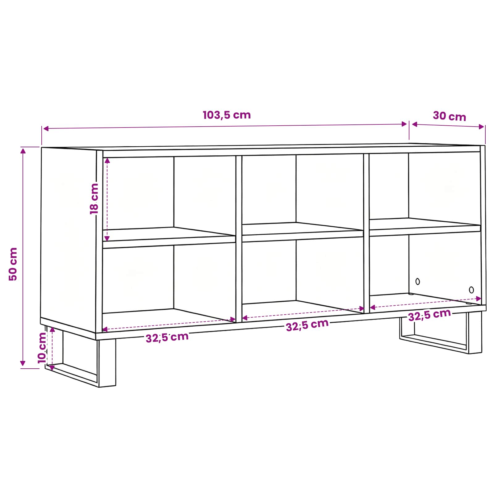Meuble Tv 103,5 X 30 X 50 Cm Bois D'ingénierie