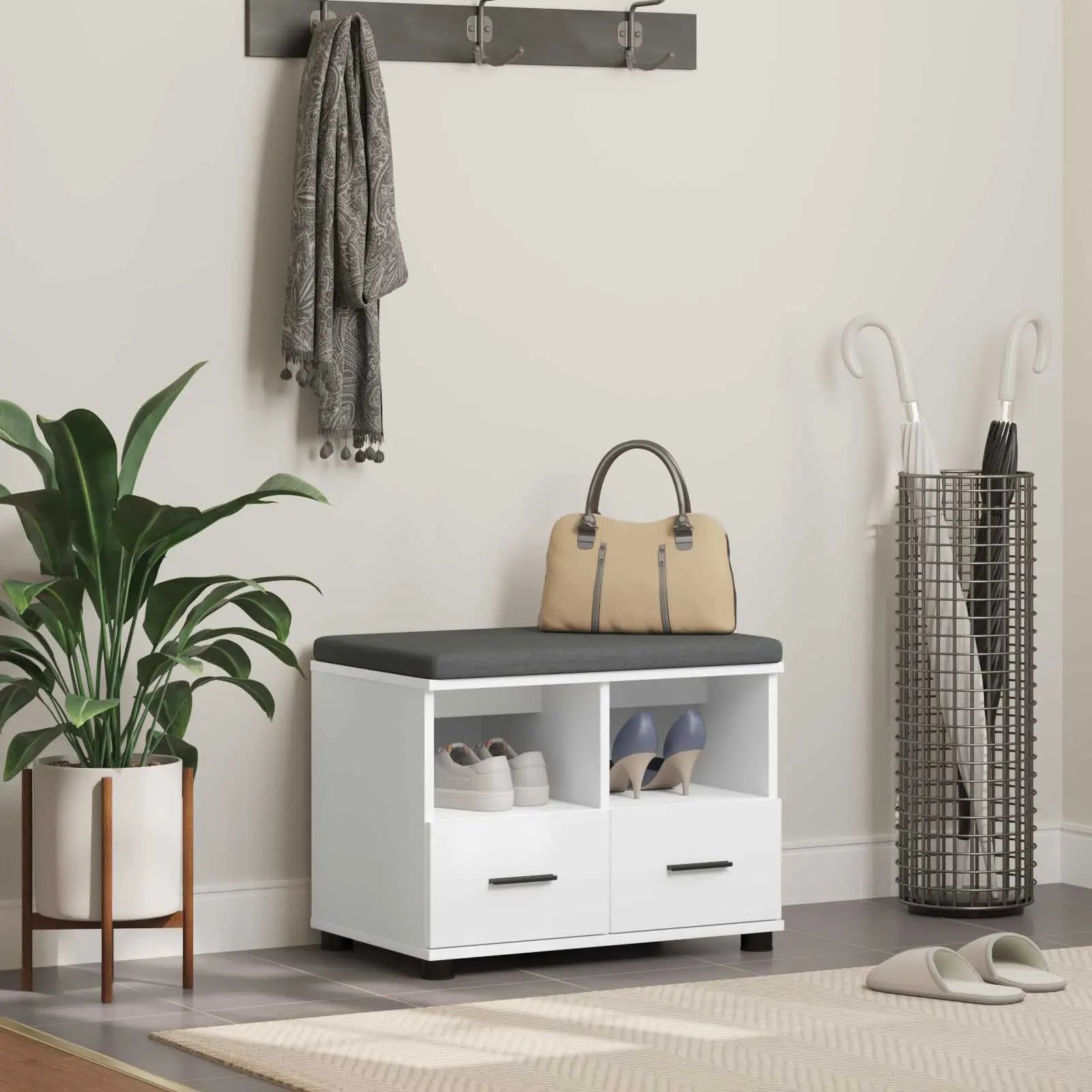 Banc D'entrée Avec Coussin 100 X 38 X 46 Cm