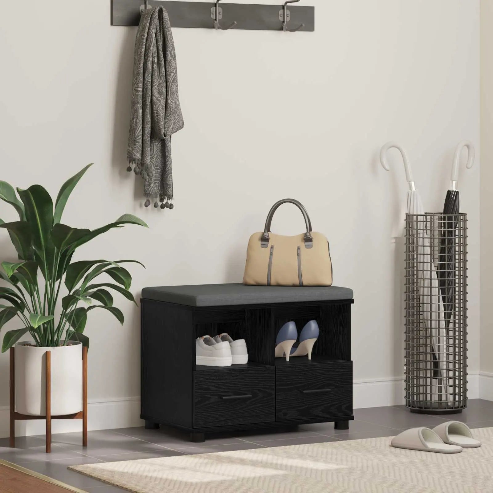 Banc D'entrée Avec Coussin 100 X 38 X 46 Cm