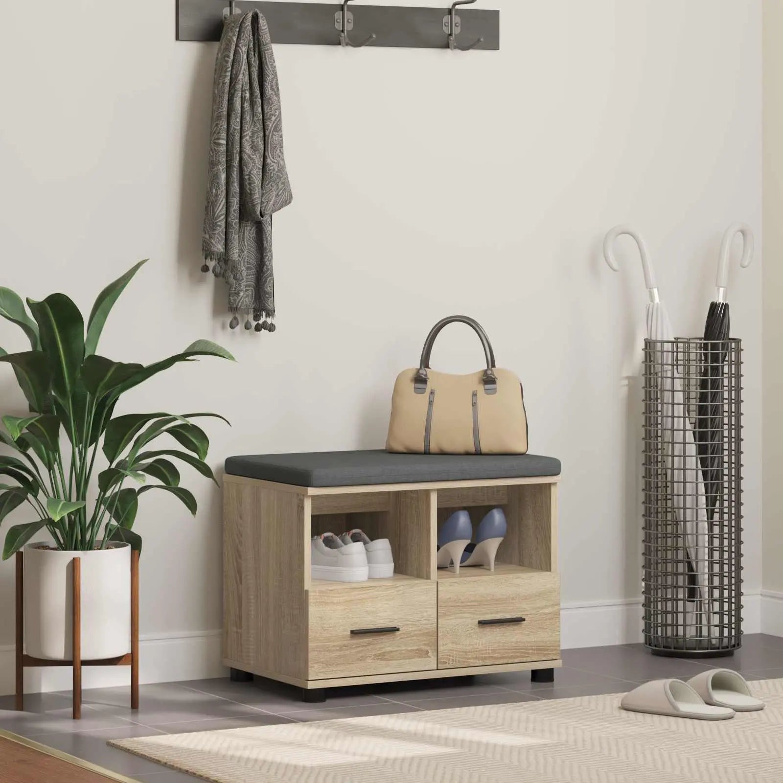 Banc D'entrée Avec Coussin 100 X 38 X 46 Cm