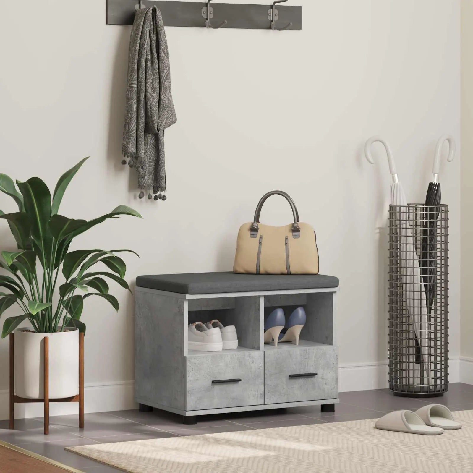 Banc D'entrée Avec Coussin 100 X 38 X 46 Cm