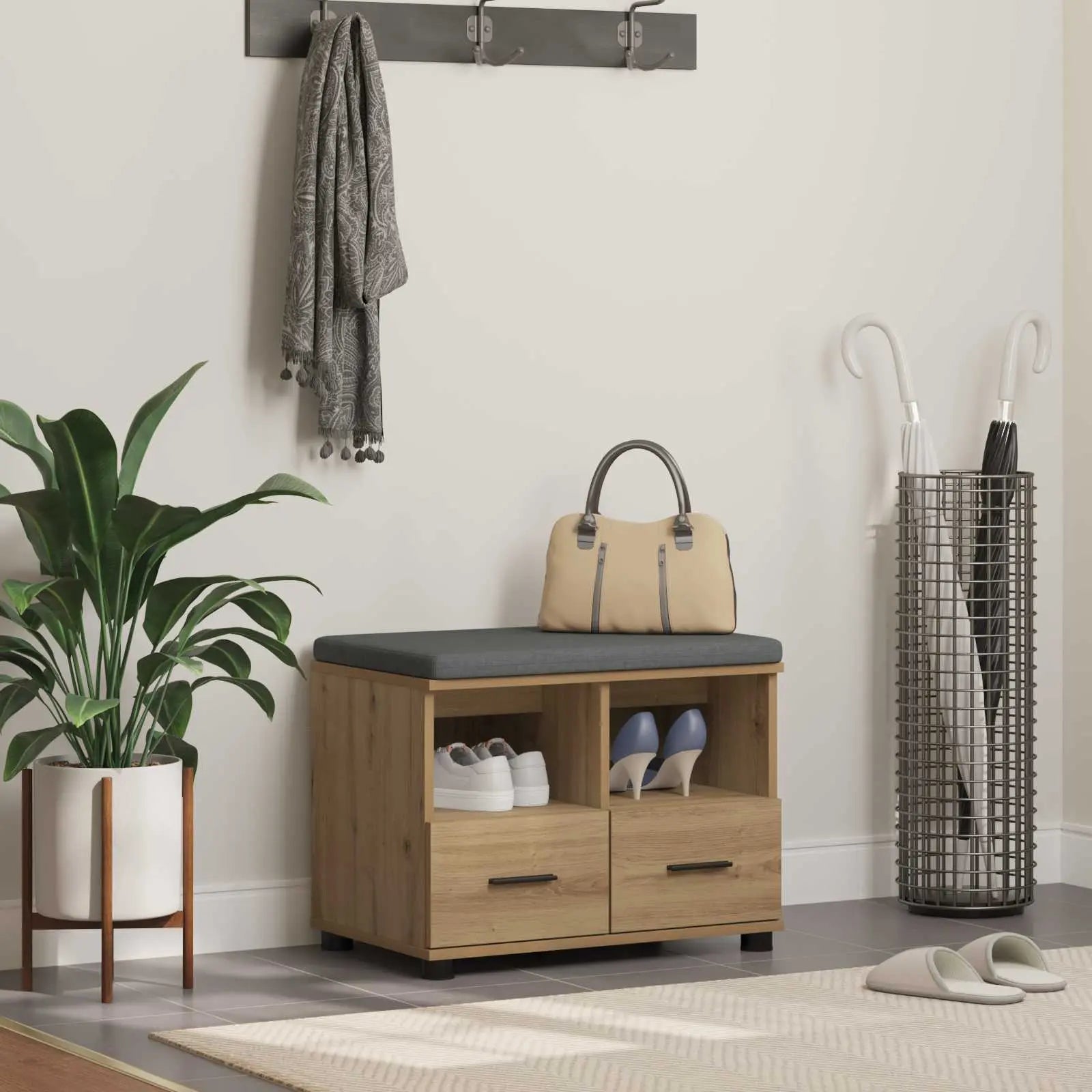 Banc D'entrée Avec Coussin 100 X 38 X 46 Cm