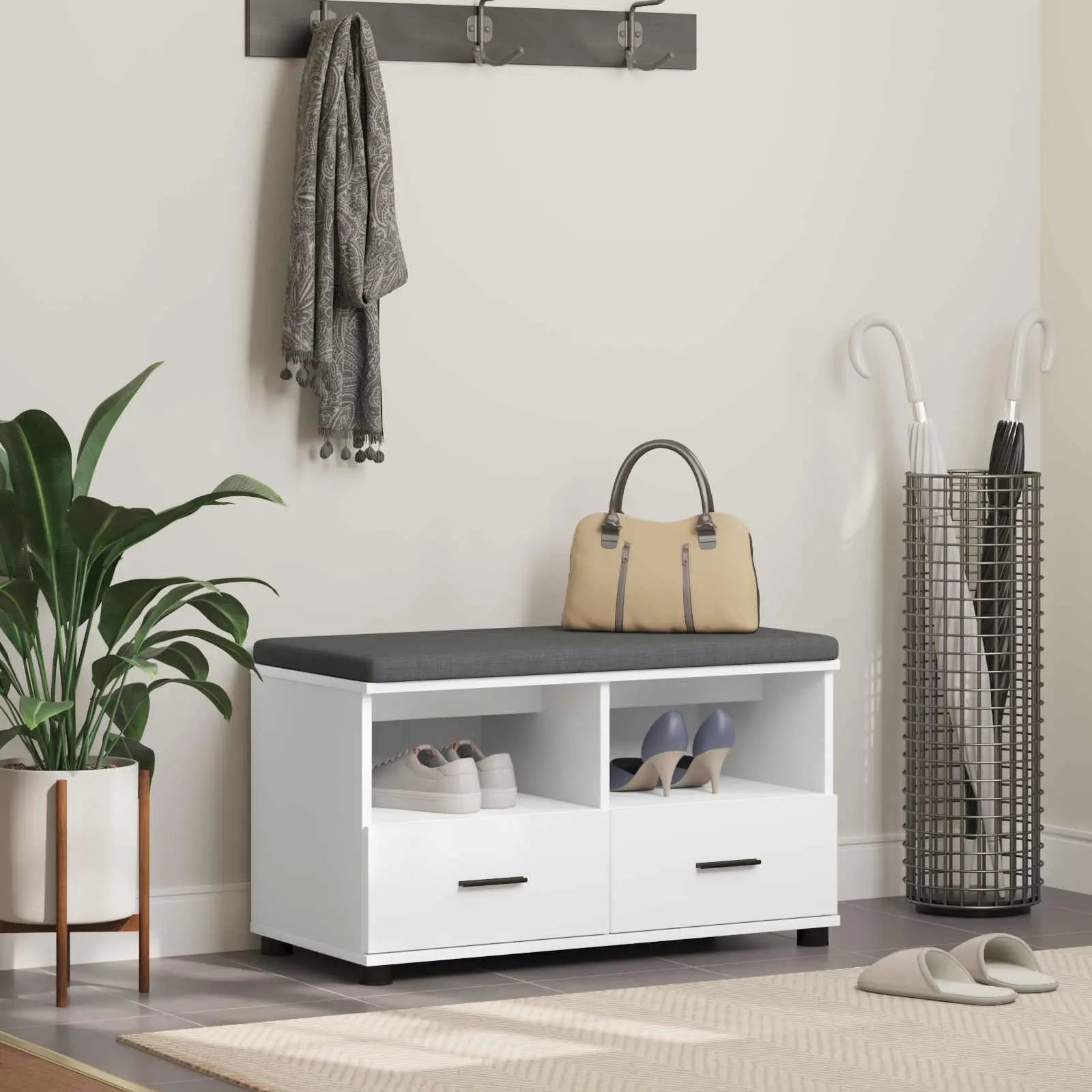 Banc D'entrée Avec Coussin 100 X 38 X 46 Cm