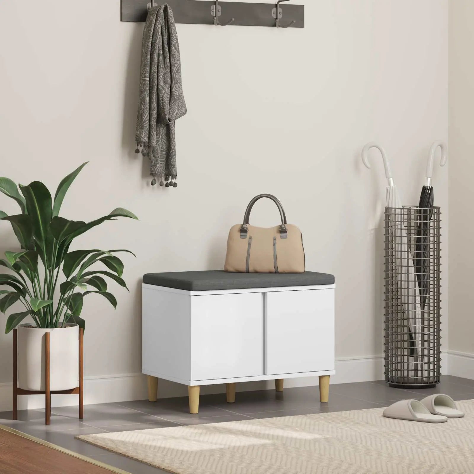 Banc D'entrée Avec Coussin 60 X 38 X 46 Cm