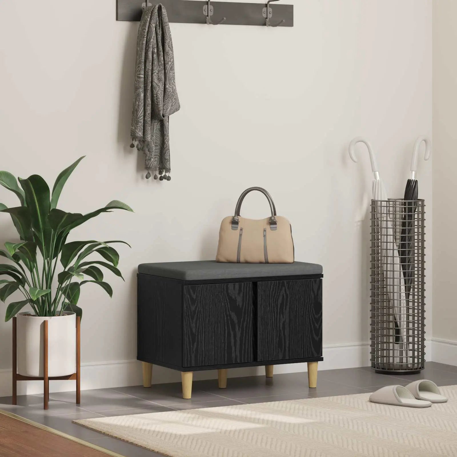 Banc D'entrée Avec Coussin 60 X 38 X 46 Cm