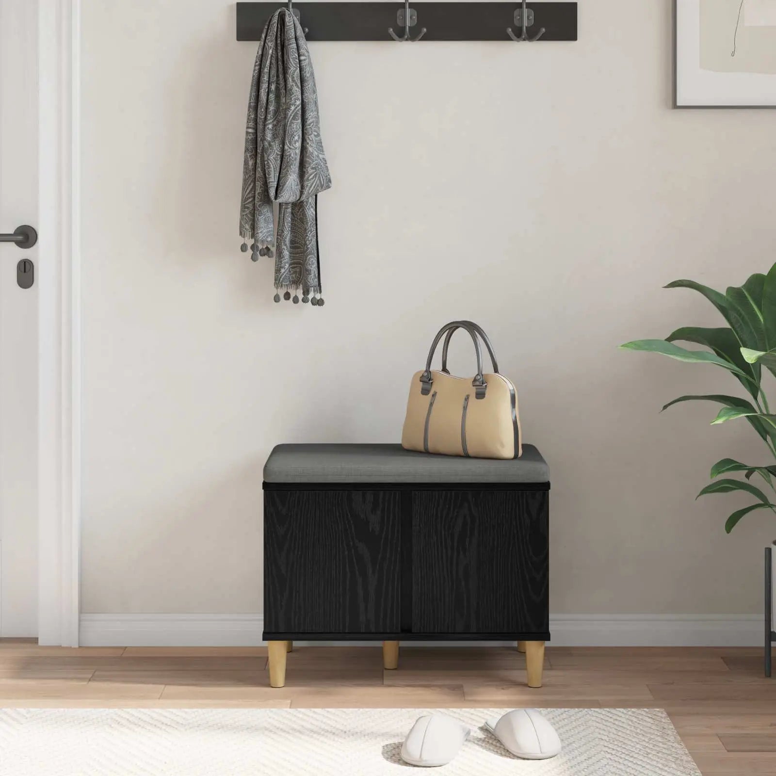 Banc D'entrée Avec Coussin 60 X 38 X 46 Cm