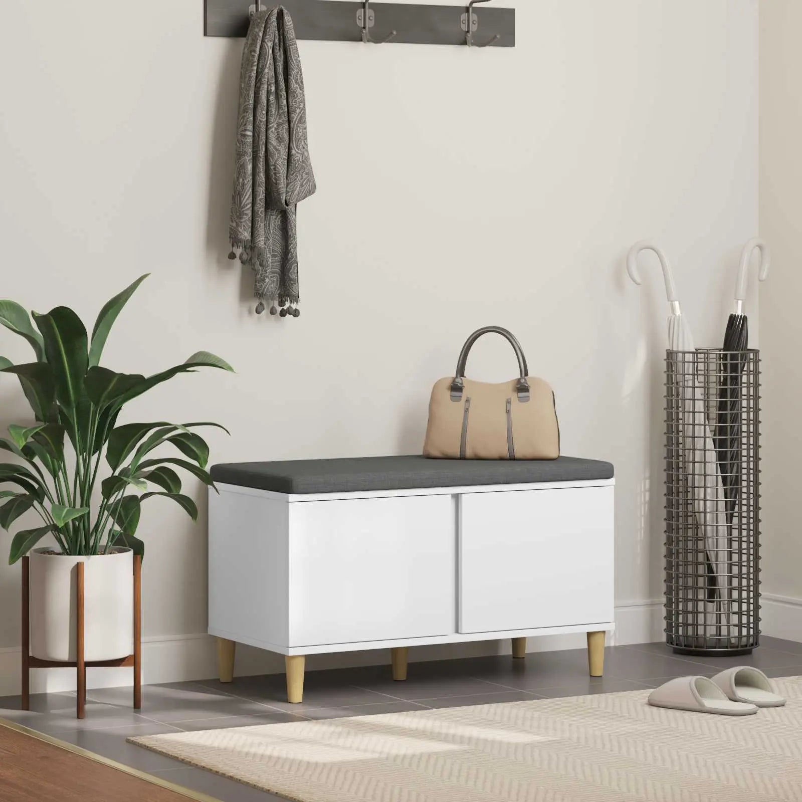 Banc D'entrée Avec Coussin 60 X 38 X 46 Cm