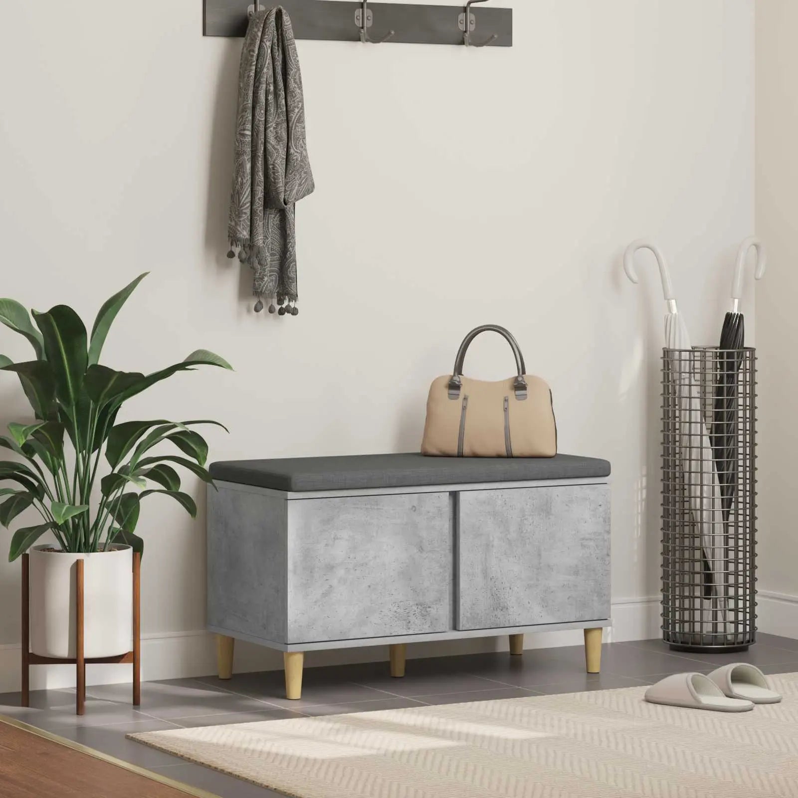 Banc D'entrée Avec Coussin 60 X 38 X 46 Cm